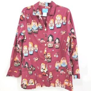 Nick & Nora Babushka Doll Pajama top size XL